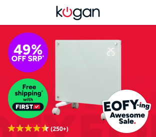 Kogan SmarterHome™ 1500W Premium Glass Panel Heater (White) Product Image