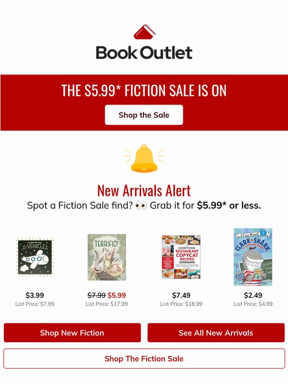 Fiction sale? On. New drops? In.