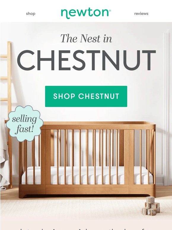 Just In & Selling Fast! Our Nest Crib in Chestnut 🧸🤎