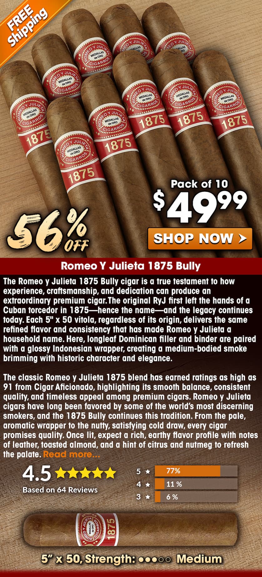 Romeo Y Julieta 1875 Bully