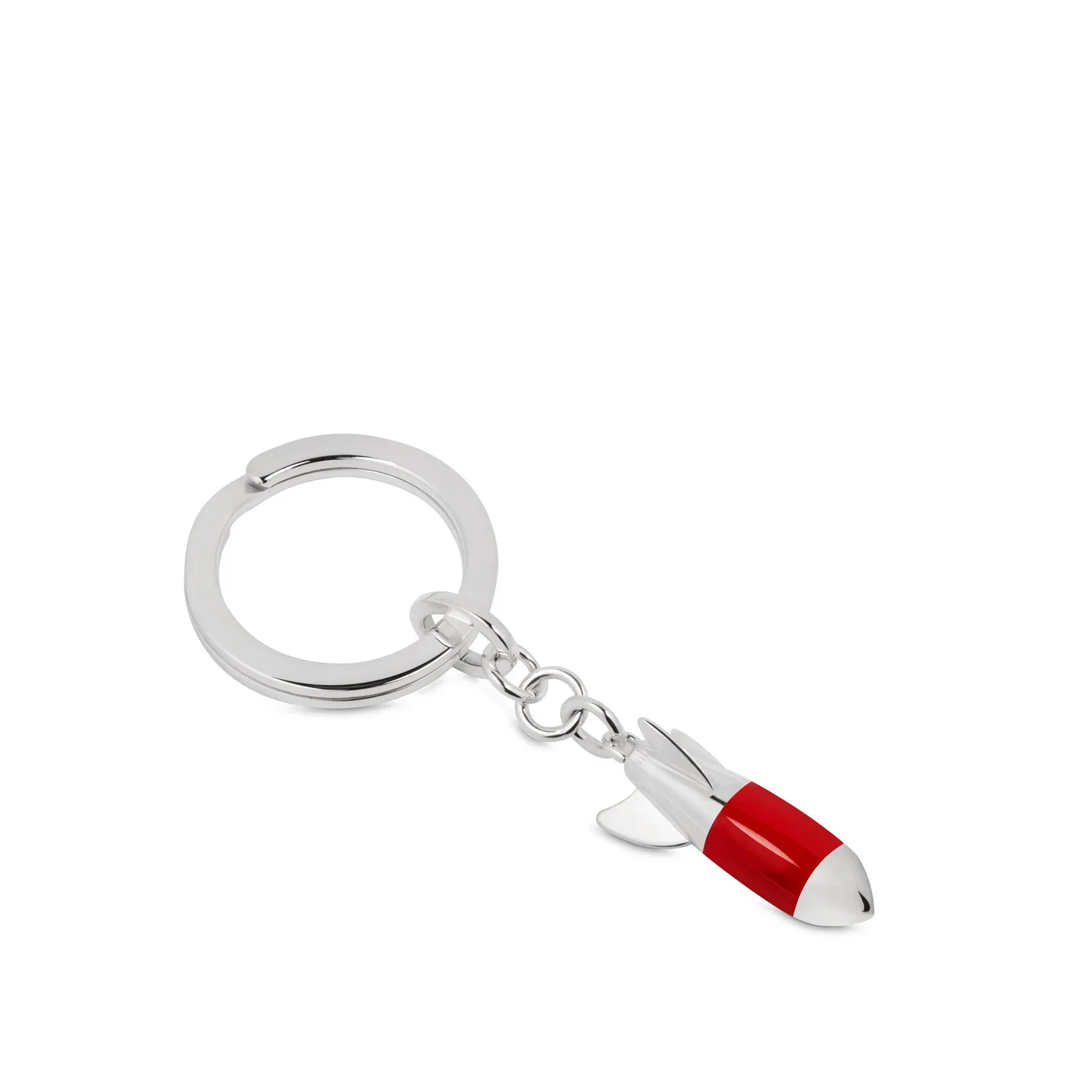 Image of ROCKET KEYRING IN STERLING SILVER & ENAMEL
