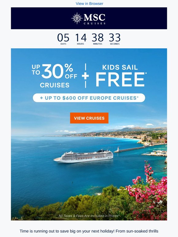 Your Savings Just Got Better: Up to 30% Off + Kids Sail Free