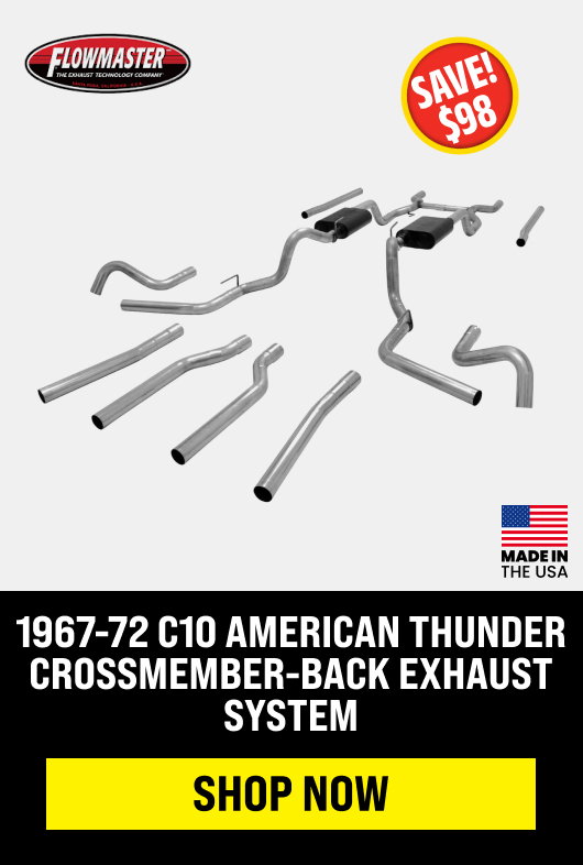 1967-72 C10 American Thunder Crossmember-Back Exhaust System