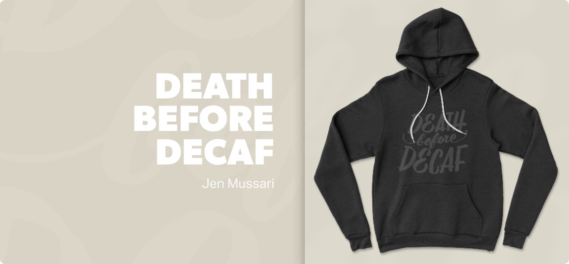 Death Before Decaf — 3719 / Pullover Hoodie / black heather