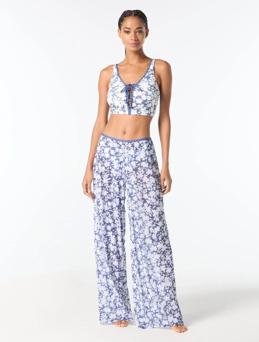 Image of MICHAEL Michael Kors Pull On Pant Cover Up - Monotone Floral