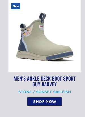 Men's Ankle Deck Boot Sport Guy Harvey in Stone / Sunset Sailfish