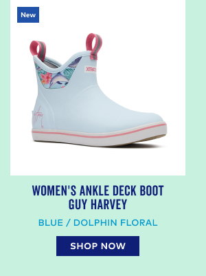 Women's Ankle Deck Boot Guy Harvey in Blue / Dolphin Floral