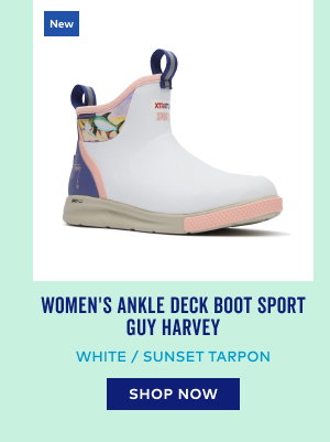 Women's Ankle Deck Boot Sport Guy Harvey in White / Sunset Tarpon