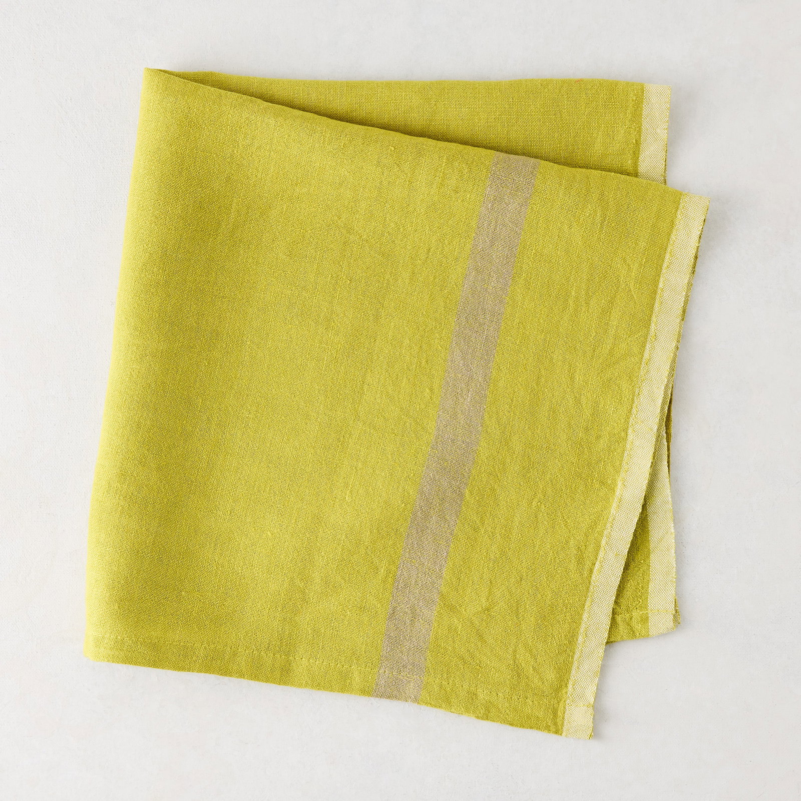 Image of Laundered Lime Green Linen Napkin, Lime