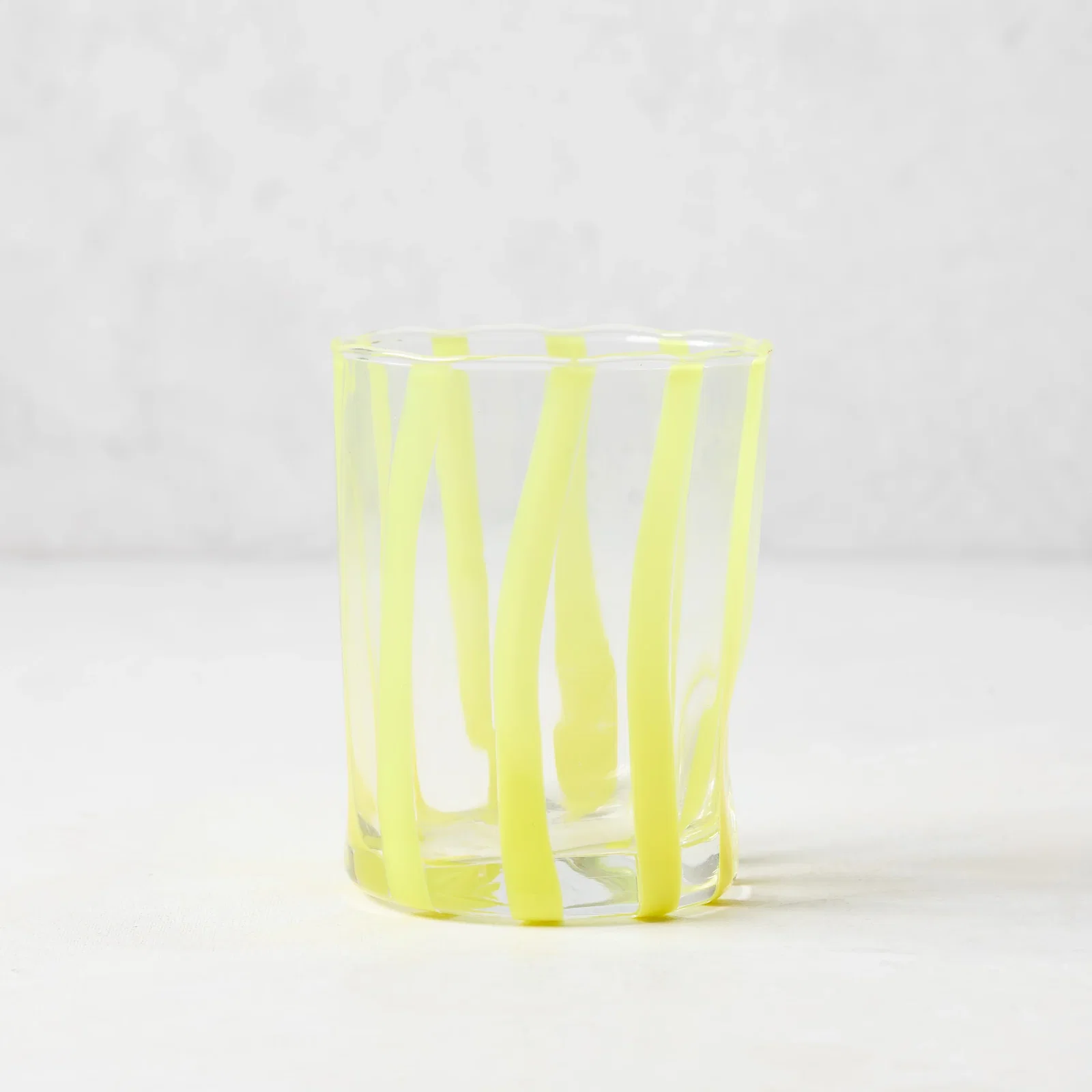 Image of Yellow Stripe Double Old Fashioned Glass