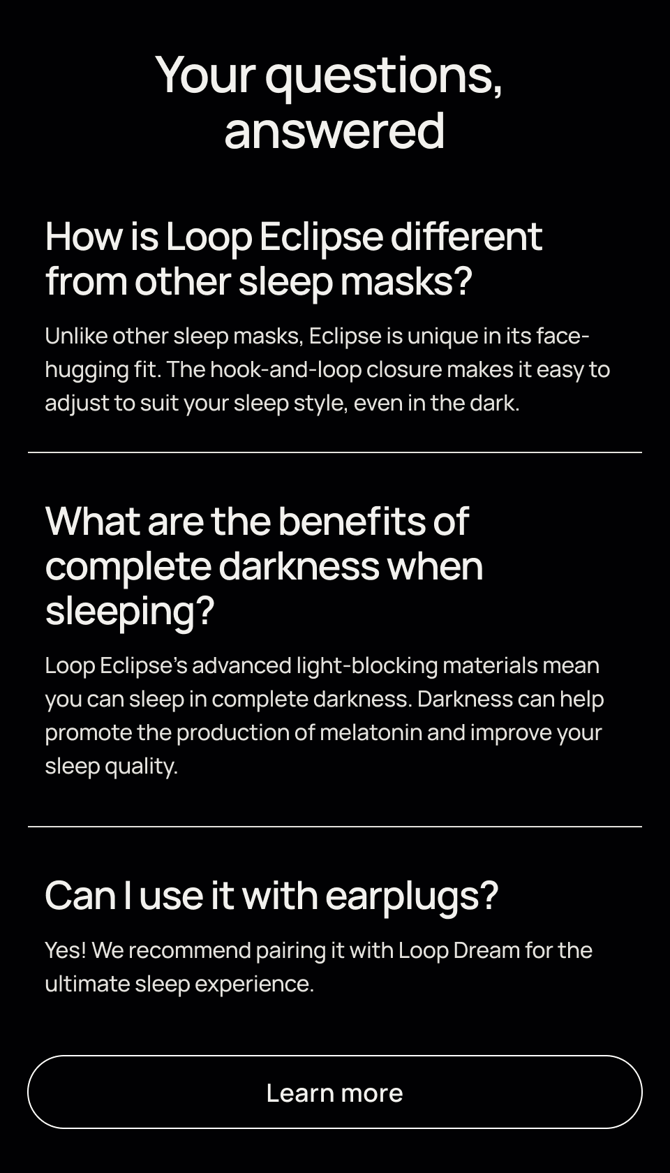 Your questions, answered