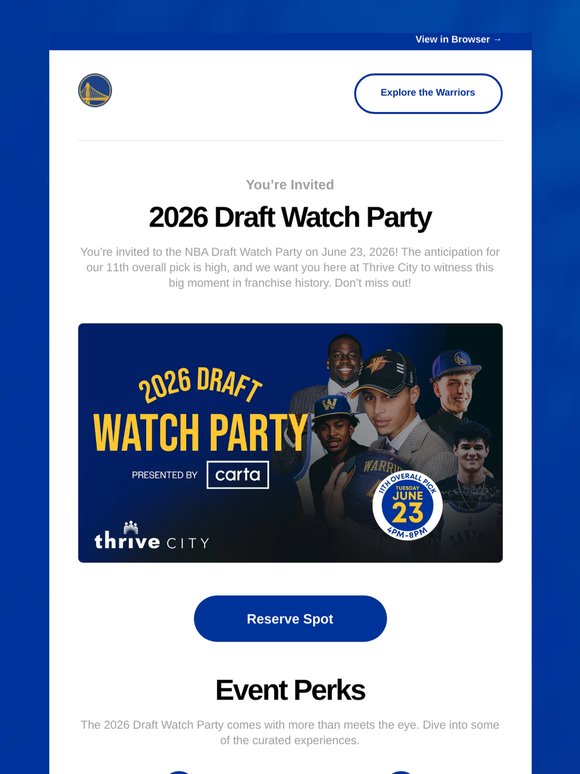 New Dub Loading… Join us for the 2026 Draft Watch Party in Thrive City