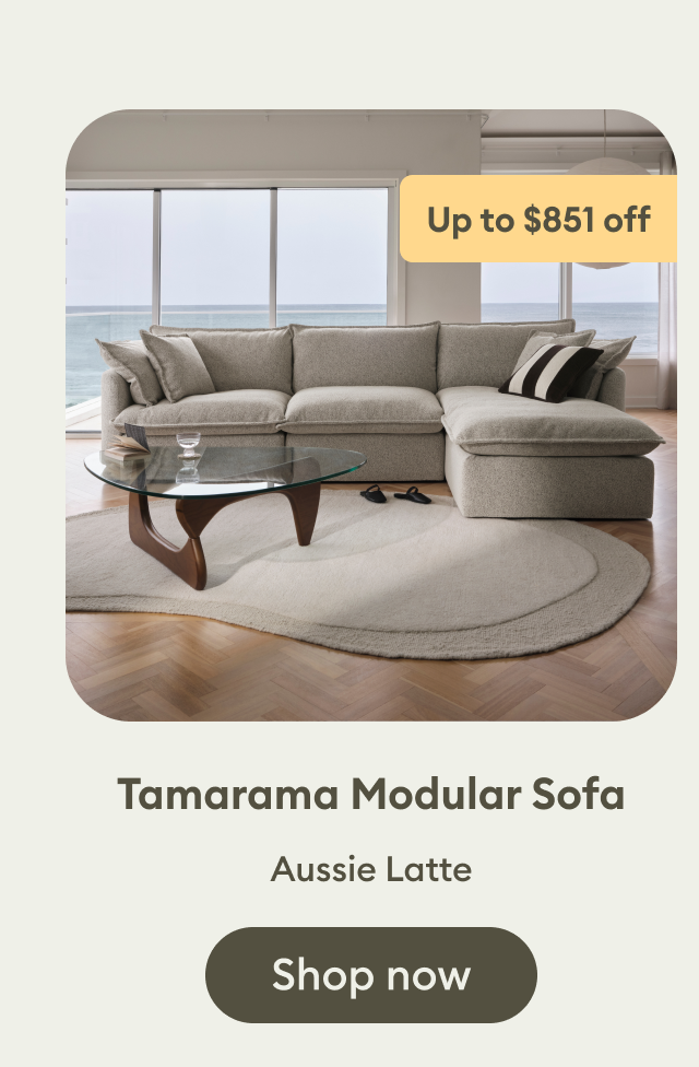 Tamarama Modular Sofa in Aussie Latte on sale — up to $851 off.