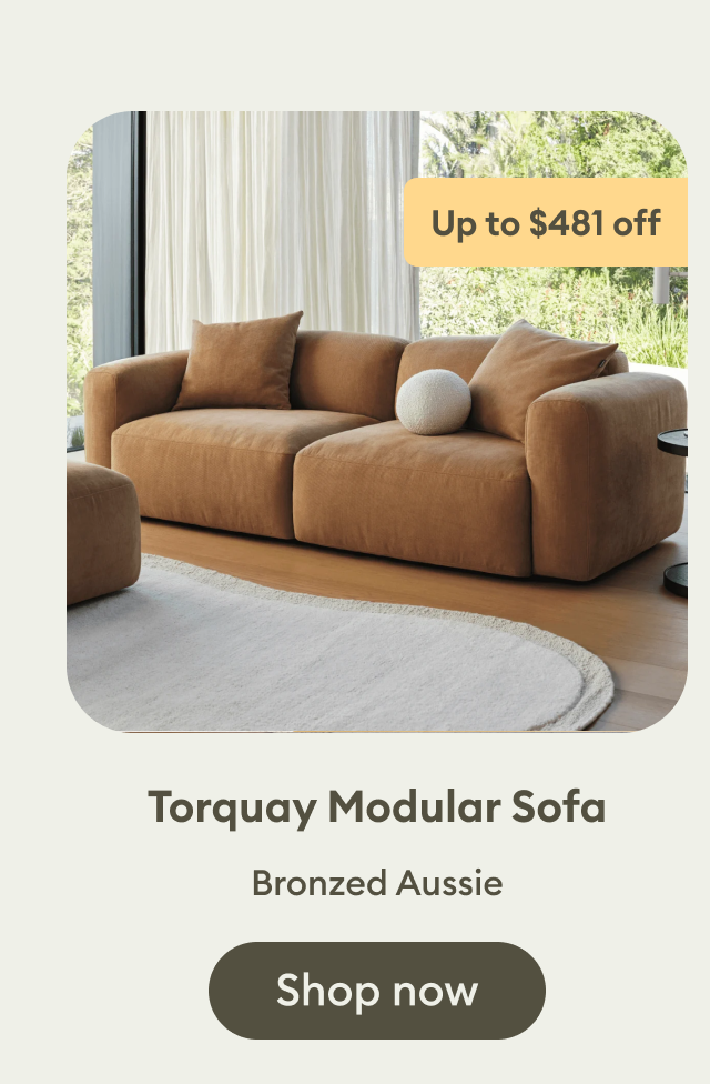 Torquay Modular Sofa in Bronzed Aussie on sale — up to $481 off.