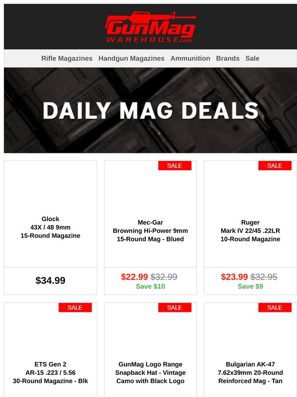 Great Mags At Great Prices | Glock 43X / 48 9mm 15-Round Factory Magazine for $35