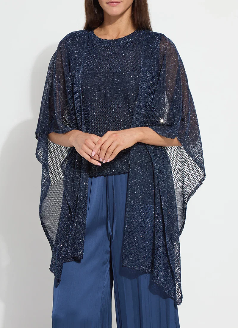 Image of Riva Mesh Sequin Shrug - Capri Blue Sequins