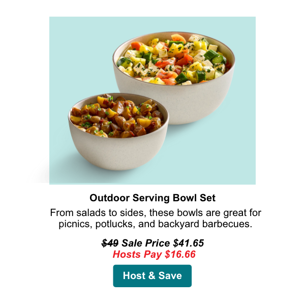 Outdoor serving bowl set