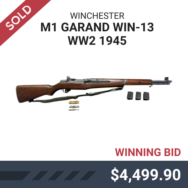 SOLD: WINCHESTER M1 Garand Win-13 WW2 1945