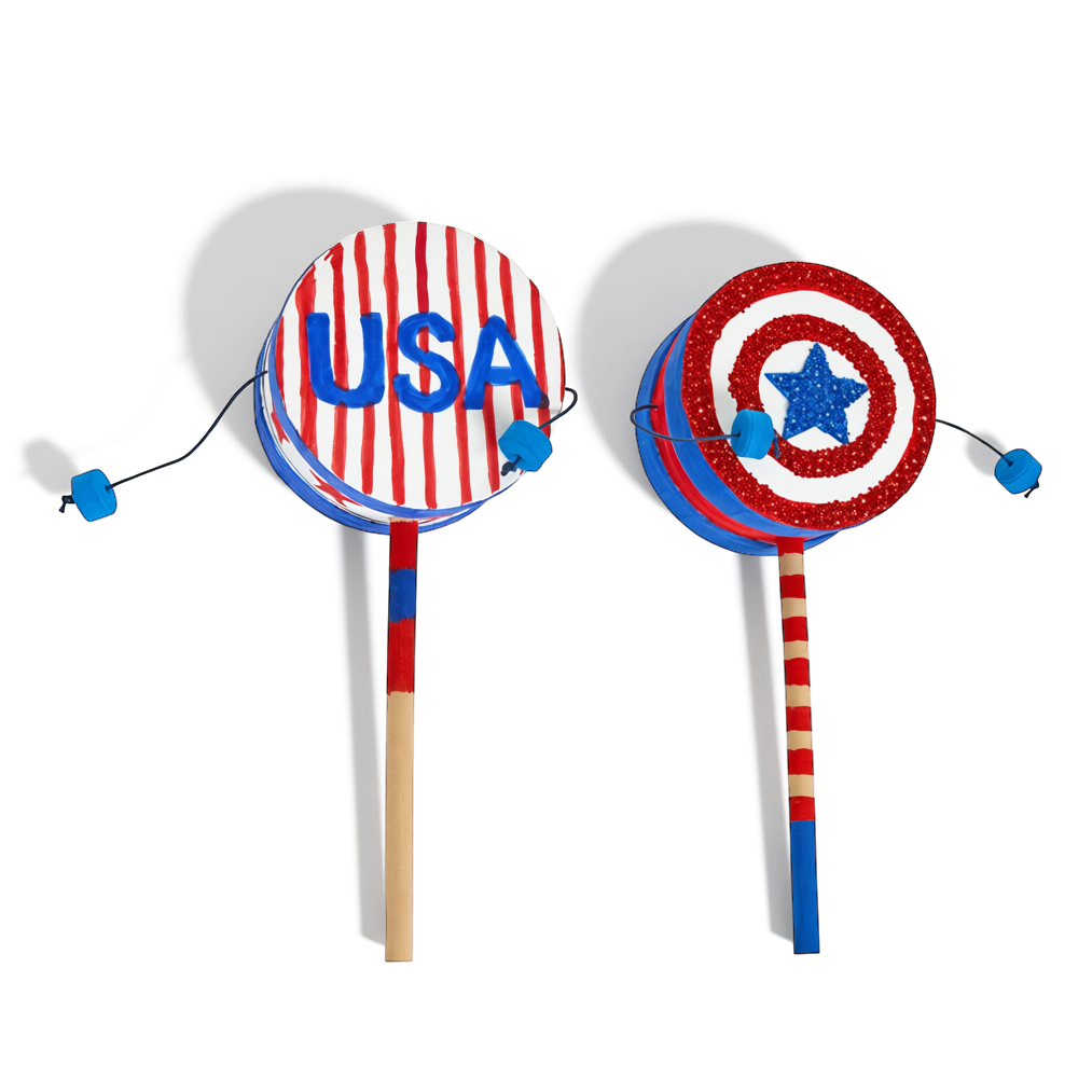 Colorations® 4th of July USA Spin Drum Craft Kit - Makes 12 Crafts