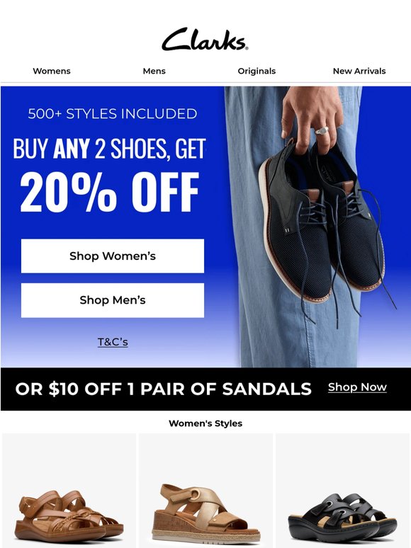 Stock Up & Save 20% on Any 2 Shoes