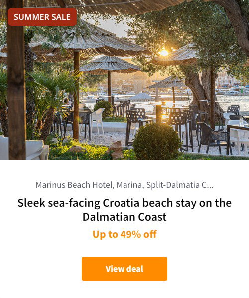 Sleek sea-facing Croatia beach stay on the Dalmatian Coast
