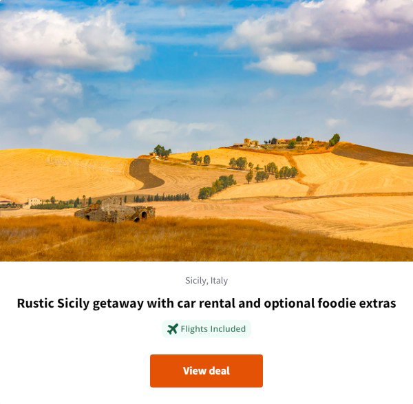 Rustic Sicily getaway with car rental and optional foodie extras
