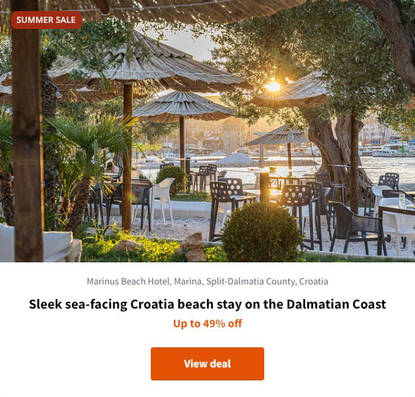 Sleek sea-facing Croatia beach stay on the Dalmatian Coast