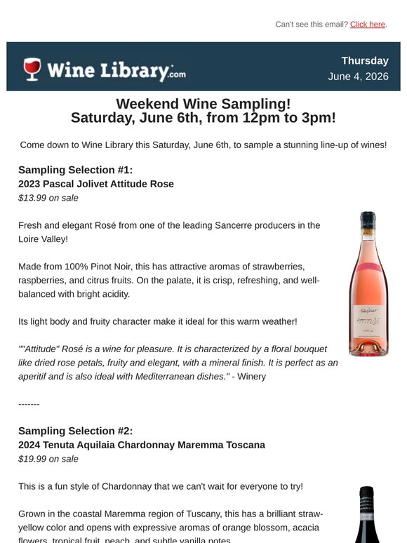 Stop in this Saturday to sample a remarkable line-up of wines new to our store!