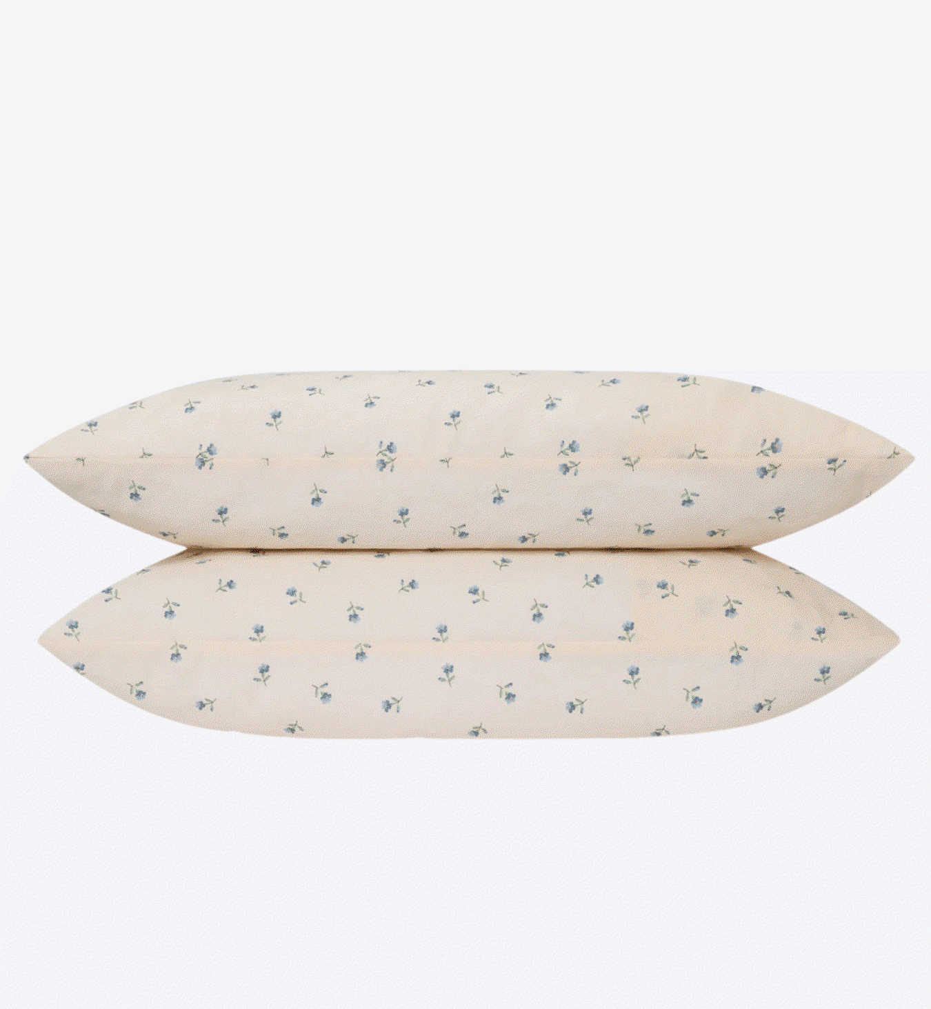 Dusk Blue Posy Bud Linen Blend Pillowcases (Pair)