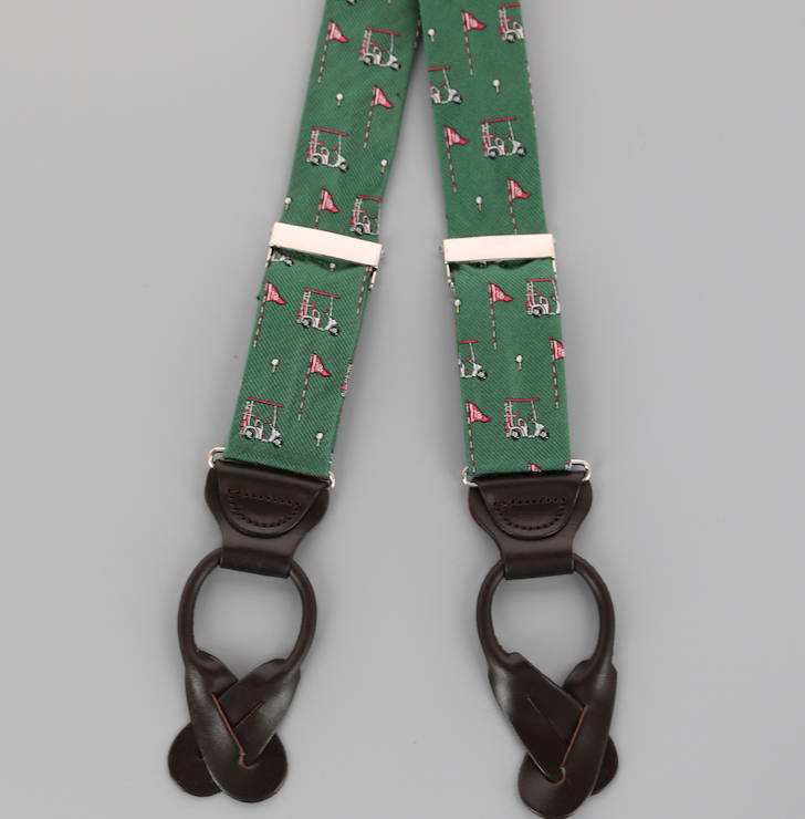 Trafalgar Men's The Golf Dream Silk Button End Suspenders