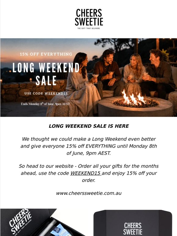 LONG WEEKEND SALE - Starts NOW