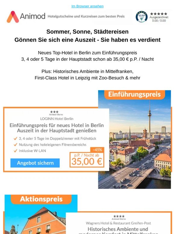Wow: Neues Top-Hotel in Berlin zum Einführungspreis