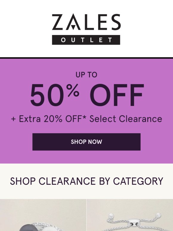 Up to 50% OFF + Extra 20% OFF* Select Clearance