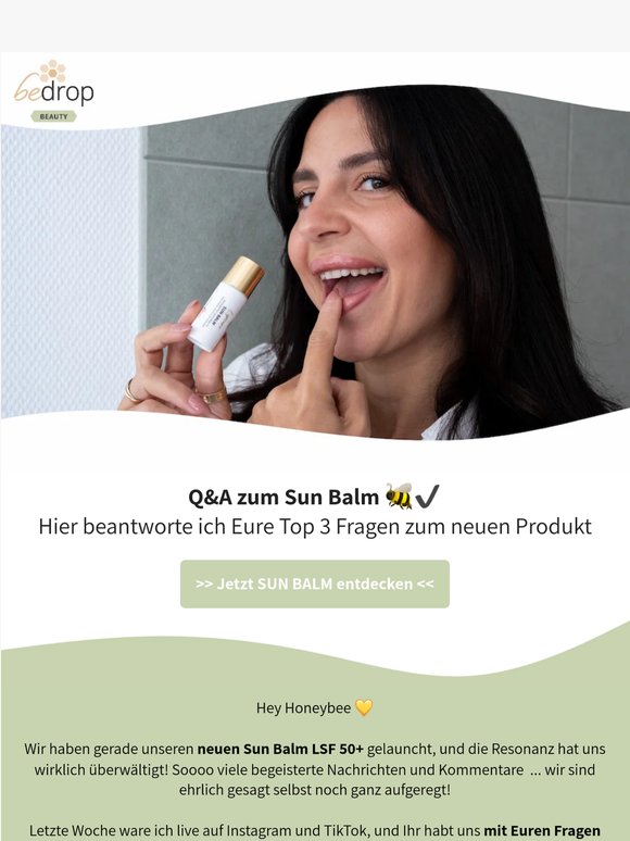 TOP 3 Fragen zum Sun Balm 👀🐝