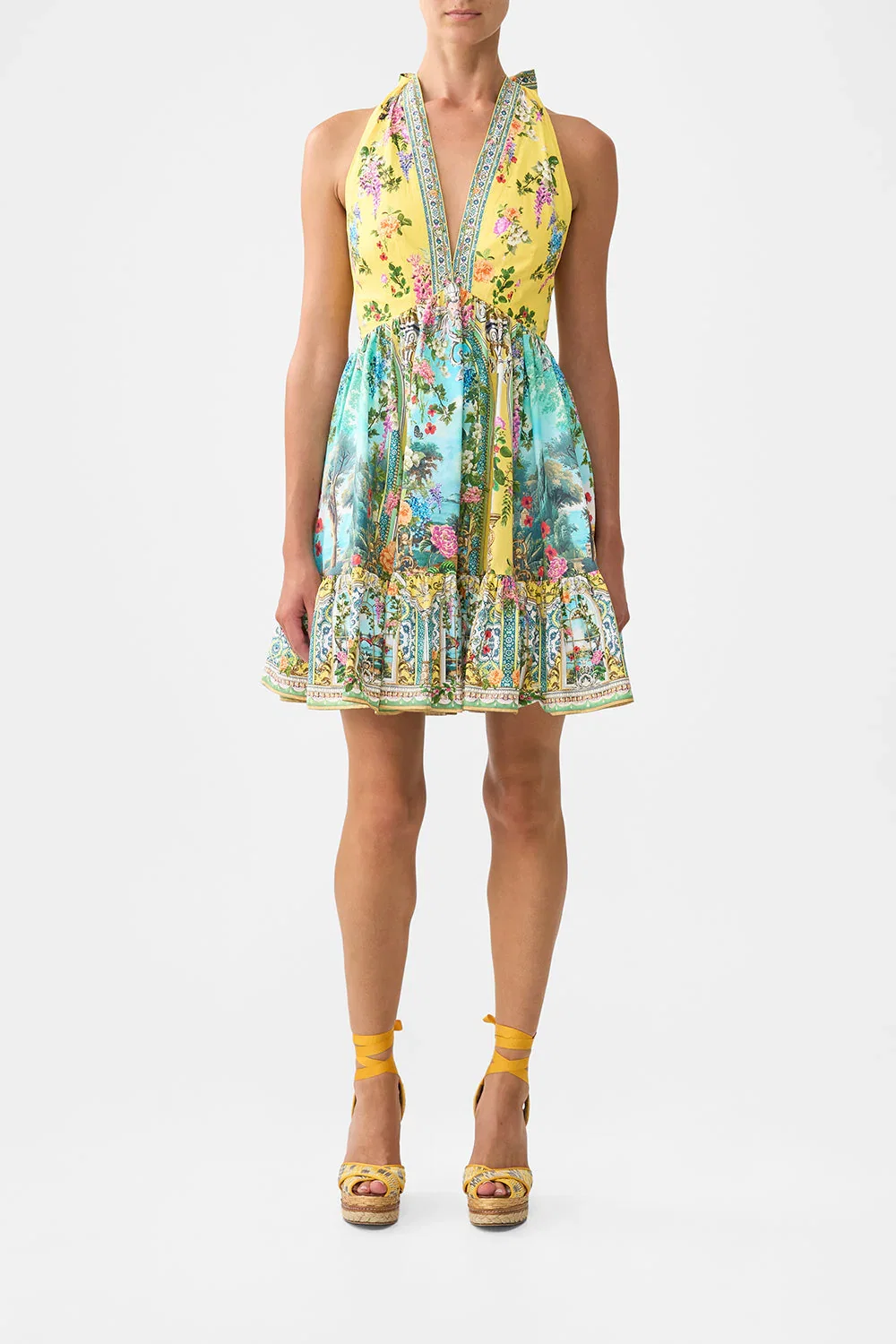 Image of RUFFLE HEM HALTER SHORT DRESS TALES OF TOPKAPI PALACE