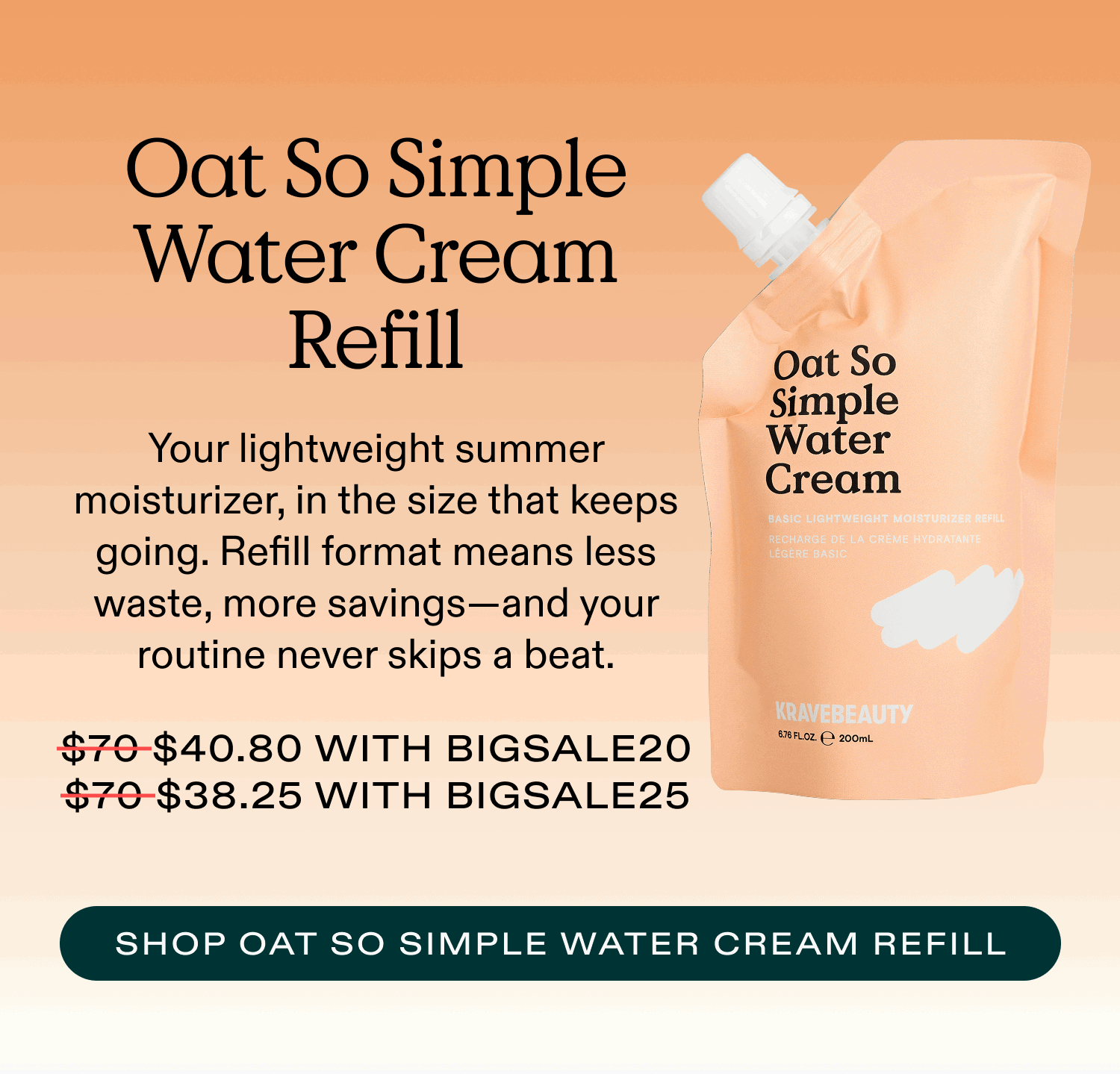 Less Waste, More Savings - Oat So Simple Water Cream Refill