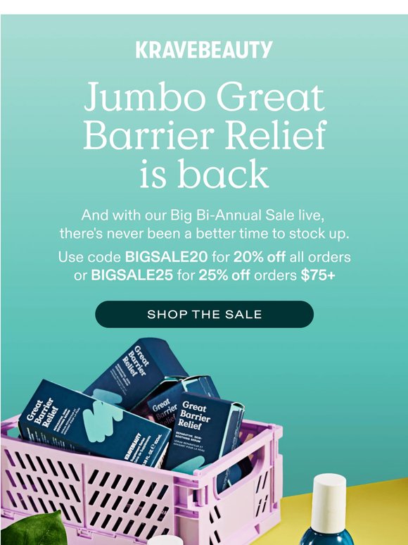 Jumbo Great Barrier Relief is back — and it's on sale 💚
