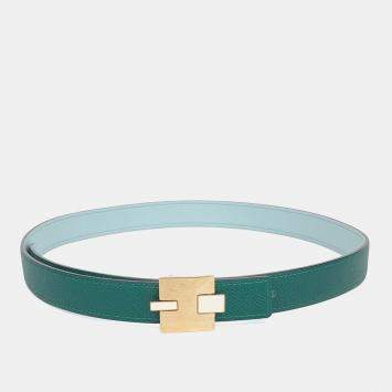 Leather Green reversible belt 
