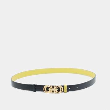 Yellow/Black Leather Double Ga