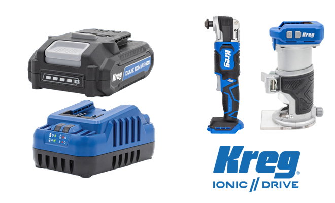 Kreg batteries with router and drill driver