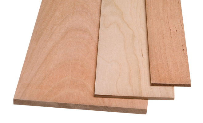 Three pieces of cherry lumber