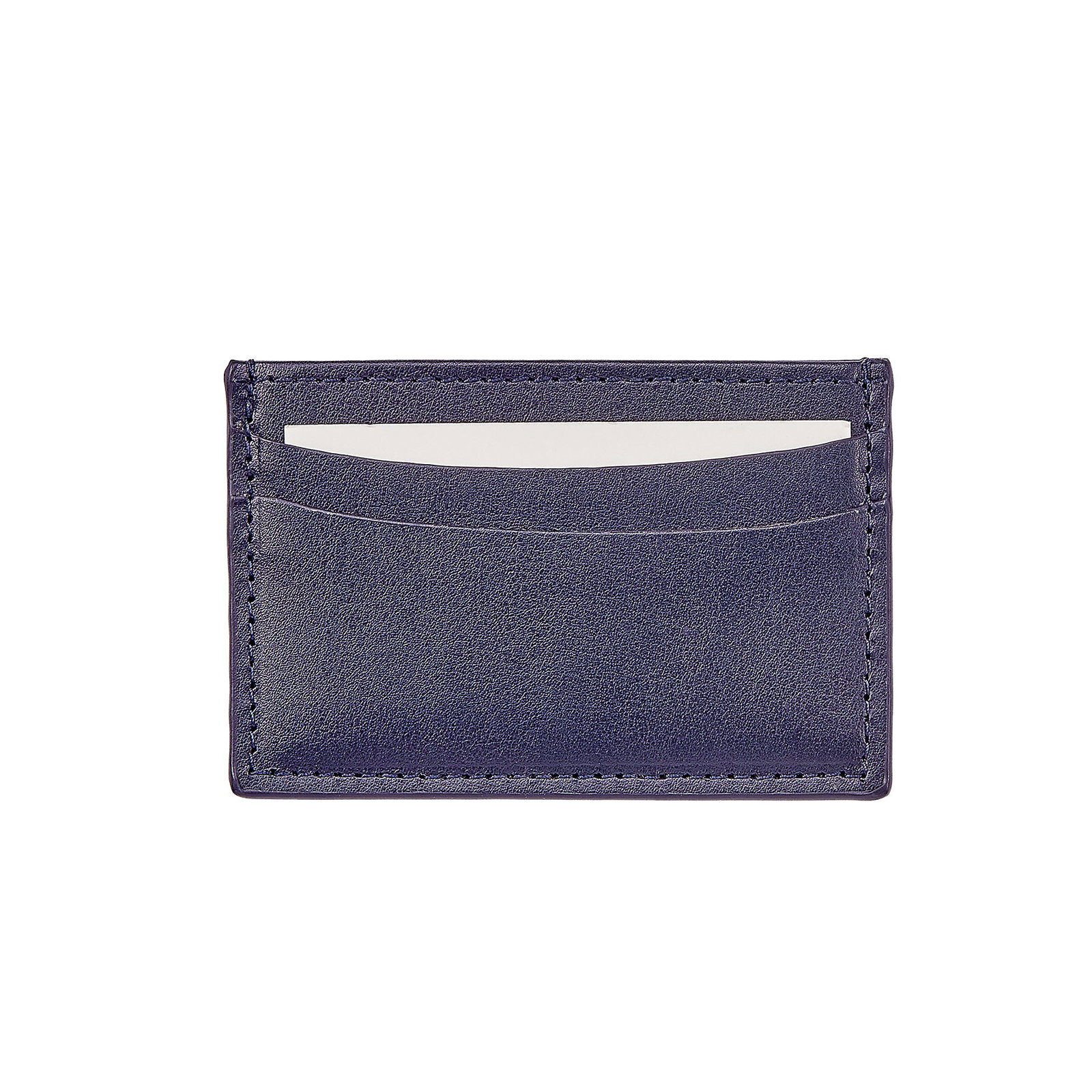 Image of Slim Card Case Navy Leather