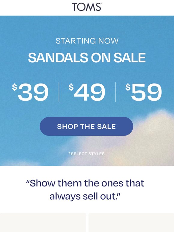 ICYMI: Sandals at $39, $49 and $59 👀