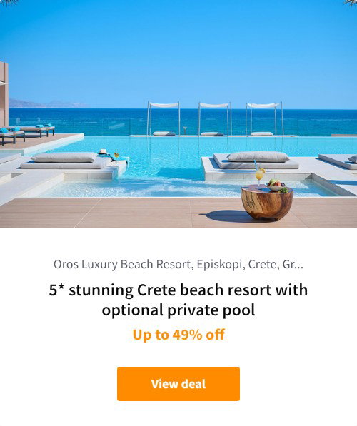 5* stunning Crete beach resort with optional private pool
