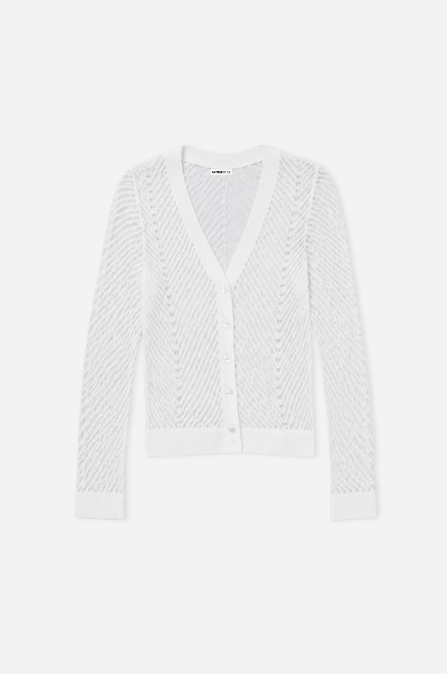 Image of Open Pointelle Cropped Cardigan