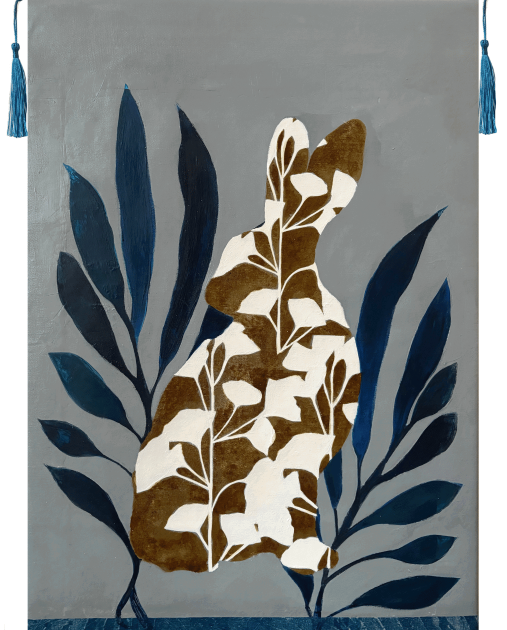 Abstract painting of bunny