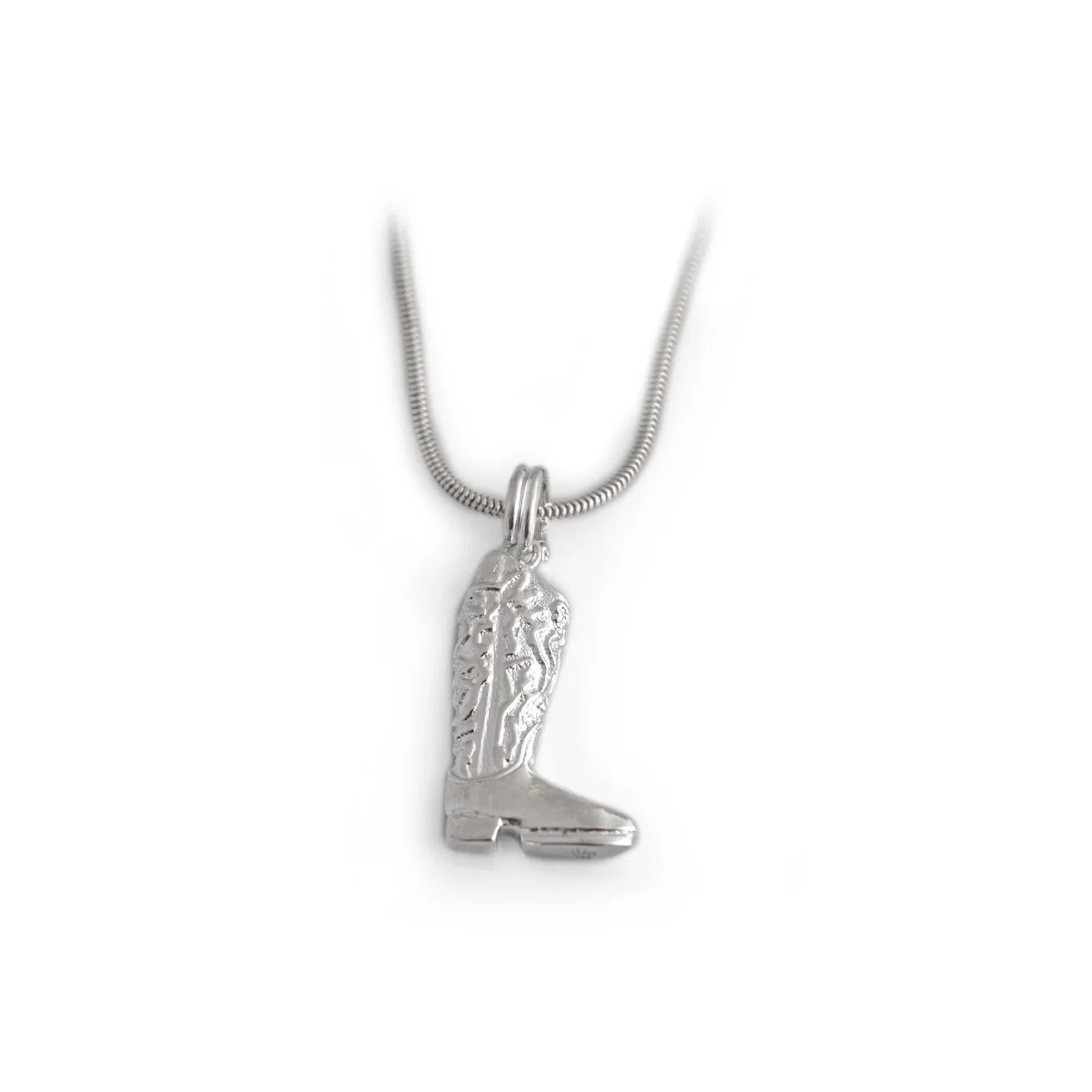 Image of Sterling Silver Cowboy Boot Necklace