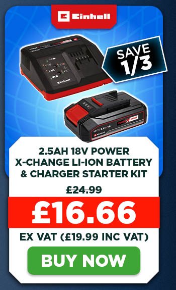 Einhell 2.5Ah 18V Power X-Change Li-Ion Battery & Charger Starter Kit