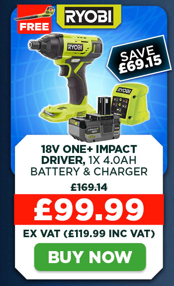 Ryobi R18ID2-0 18V ONE+ Impact Driver, 1x 4.0Ah Battery & Charger