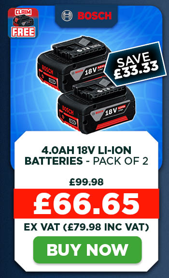 Bosch GBA 4.0Ah 18V Li-Ion Batteries - Pack of 2
